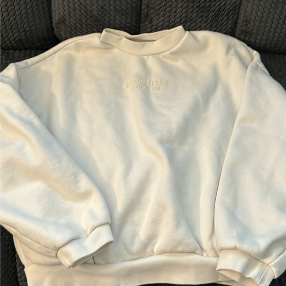 Fear of God, Essentials, Crewneck, White Cloud Size XS